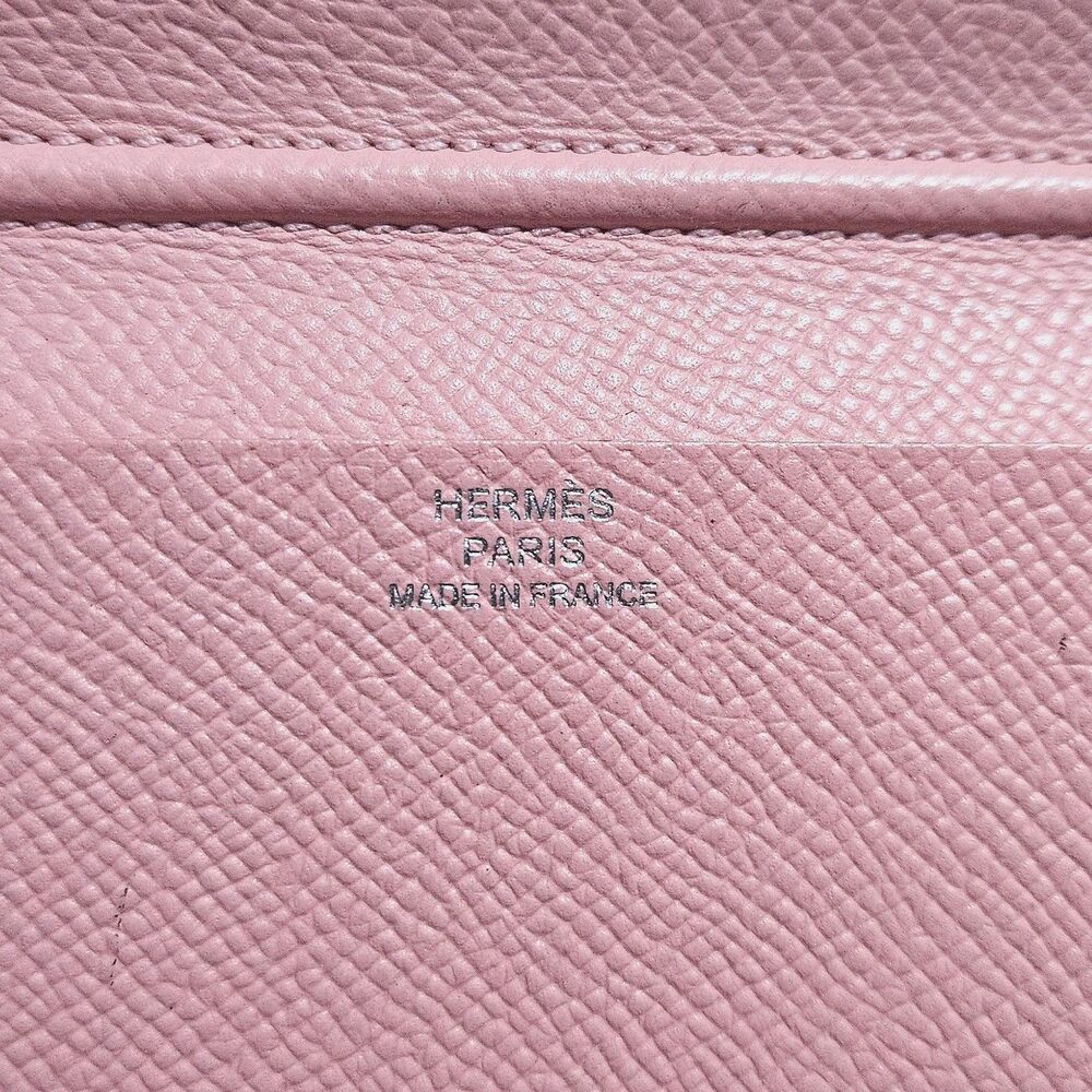 Hermès Epsom Leather Long Wallet Bubblegum Pink Slim Bifold Boxed VGUC - Picture 4 of 12